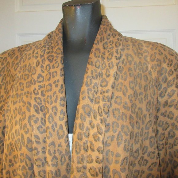 Vintage  Leather Swing jacket, leopard print - Picture 4 of 12